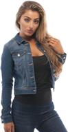 stay fashionable with hollywood star fashion women's basic button down denim jean jacket logo