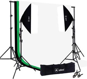 img 4 attached to Optimized Upland Softbox Lighting Kit for Photo, Photography, and Video Studio: 2 Softbox (20x28), Backdrop Support Stand (6.6x10FT), and 3 Backdrops (6x9.2FT)