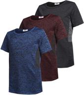 boyoo boy's 3-pack dry-fit performance t-shirts - moisture-wicking, breathable & youth athletic activewear logo