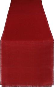 img 4 attached to Yourtablecloth Cotton Jute Runner Red