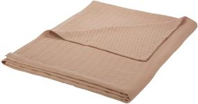 img 2 attached to Premium Woven Reversible Cotton Blankets: SUPERIOR All-Season Kabu Collection - Ultra-Soft, Warm & Full/Queen Size in Khaki