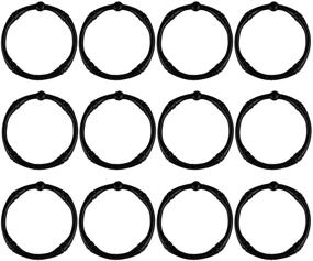 img 1 attached to 🚿 TCMAO Rustproof Decorative Shower Curtain Hooks - Metal Round Shower Rings for Bathroom Shower Rod (Black, 12 Pack)