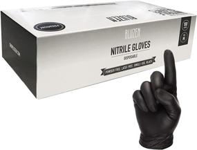 img 1 attached to 🧤 High-Quality Nitrile Disposal Gloves: 4 Mil, Non-Sterile, Powder-Free, Latex-Free, in Sleek Black Color