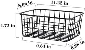 img 1 attached to ZRAZ Kitchen Wire Baskets - Farmhouse Decor Metal Food Storage Organizer | Household Refrigerator Bin with Built-in Handles for Cabinets, Pantry, Bathroom, Laundry Room, Garage | Set of 2 (Black)