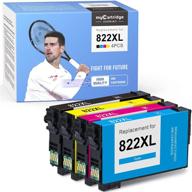 premium quality mycartridge suprint remanufactured ink cartridge replacement for epson 822xl t-822 🖨️ – 4-pack (black cyan magenta yellow) compatible with workforce pro wf-3820 wf-4820 wf-4830 wf-4834 logo