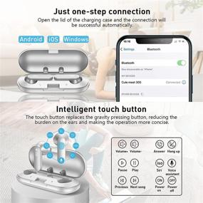 img 2 attached to Беспроводные наушники eppfun True Wireless с Bluetooth 5.2: высококачественный стерео-звук и шумоподавление с микрофоном, поддержка Qualcomm AptX-HD | Совместимы с iOS и Android.