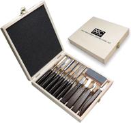 🪵 mkc wood carving tools set of 11 - gouges and chisels for beginners, hobbyists, and professionals woodworking: includes wood box logo