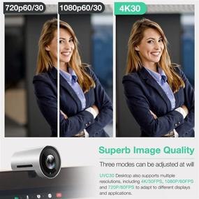 img 2 attached to 📷 Yealink UVC30 Teams Certified Webcam - 4K Web Camera with 120 Degree View, Desktop Webcam with Microphone, 1080P HD Video Streaming, Windows Hello, USB-A&amp;C