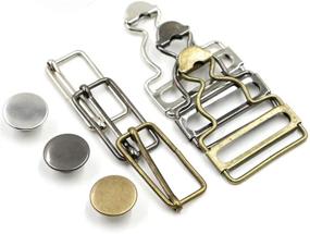 img 3 attached to Upgrade Your Overalls: 6 Sets Metal Suspender Buckles with Rectangle Slider and No-Sew Buttons (38MM)