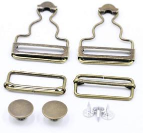 img 2 attached to Upgrade Your Overalls: 6 Sets Metal Suspender Buckles with Rectangle Slider and No-Sew Buttons (38MM)