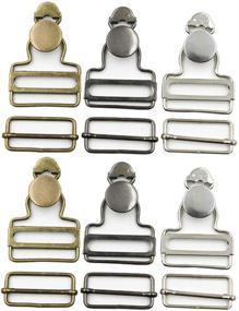 img 4 attached to Upgrade Your Overalls: 6 Sets Metal Suspender Buckles with Rectangle Slider and No-Sew Buttons (38MM)