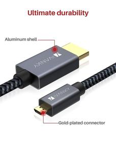 img 1 attached to 🔌 iVANKY 6.6FT Micro HDMI to HDMI Cable Adapter - 4K 60Hz HDR 3D ARC 18Gbps, Braided Cord for GoPro Hero, Raspberry Pi 4, Sport Camera