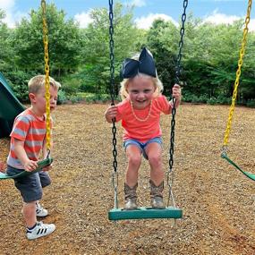 img 2 attached to 🦍 Enhance Outdoor Fun with Gorilla Playsets 04-0026 Stand 'N Swing: Green Coated Chains Included