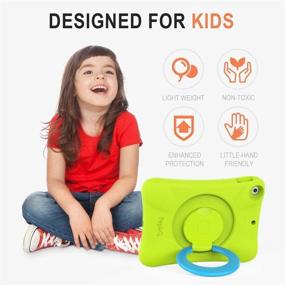 img 2 attached to PEPKOO iPad 9.7 2017/2018 Case for Kids - Lightweight Shockproof Handle Stand Rugged Cover (Green) - Apple iPad 6th Generation/5th Gen/Air/Air 2