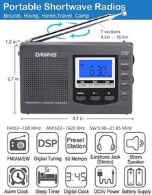 img 3 attached to 📻 ZHIWHIS Portable Radio: Best Reception AM FM Shortwave Radios with Preset Function, Alarm Clock, Sleep Timer