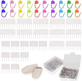 img 4 attached to 🧶 Knit Blockers and Pin Kit, Knit Blocking Combs – Set of 22 Combs for Blocking Knitting, Crochet, Lace or Needlework Projects – 100 T-pins and 20 Knit Marker – for use with Blocking Mats for Knitting Mat