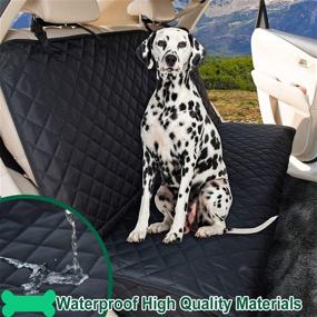 img 1 attached to 🐾 ZQ Waterproof Pet Bench Seat Cover - Nonslip Rear Seat Cover for Cars, Trucks, and SUVs with Middle Seat Belt Compatibility - Ideal for Pets