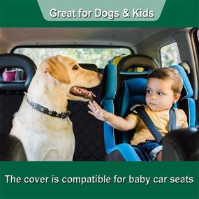 img 3 attached to 🐾 ZQ Waterproof Pet Bench Seat Cover - Nonslip Rear Seat Cover for Cars, Trucks, and SUVs with Middle Seat Belt Compatibility - Ideal for Pets