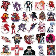 🎉 102pcs rebuild of evangelion stickers: vibrant waterproof vinyl stickers for adults, teens, and children - perfect for laptops, water bottles, bicycles, skateboards, and more! logo