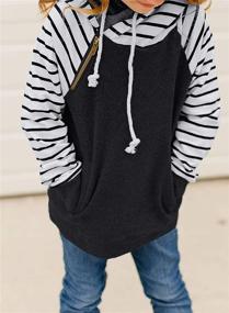 img 2 attached to 👕 Blibea Kids Double Hooded Sweatshirt Tops with Button Closure and Long Sleeves