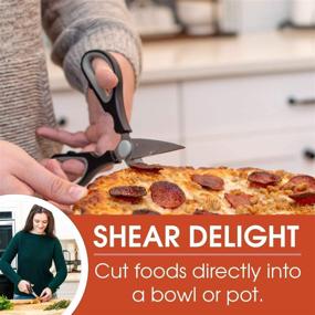 img 1 attached to 🔪 Stainless Steel Kitchen Shears with Blade Cover - Ideal for Herbs, Chicken, Meat & Vegetables - Black