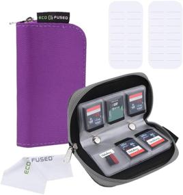 img 3 attached to 📸 Memory Card Case - 2 Pack with 44 Slots in Purple and Grey