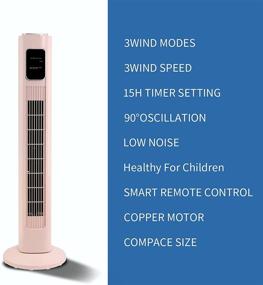 img 3 attached to Antarctic Star Pink Tower Fan: Powerful, Quiet, Remote-Controlled Bladeless Cooling for Bedroom, Office, and Home