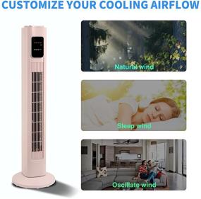 img 2 attached to Antarctic Star Pink Tower Fan: Powerful, Quiet, Remote-Controlled Bladeless Cooling for Bedroom, Office, and Home