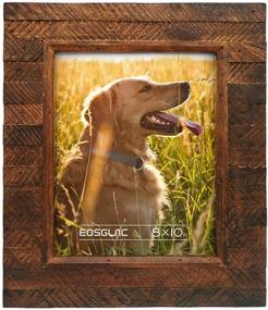 img 4 attached to 🖼️ Eosglac Wooden Picture Frame 8x10 inch: Rustic Brown Plank Design for Wall Mounting or Tabletop Display - Handmade Photo Frame