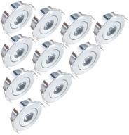 🔆 inhdbox 10 pack recessed lighting led kit - 1w 120 lumens, cool white 6000k, silver aluminum light shade & acrylic mirror, includes led driver logo