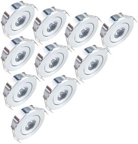 img 4 attached to 🔆 INHDBOX 10 Pack Recessed Lighting LED Kit - 1W 120 Lumens, Cool White 6000K, Silver Aluminum Light Shade & Acrylic Mirror, Includes LED Driver