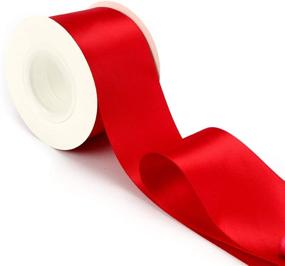 img 2 attached to 10 Yards of 2 Inch Wide Red Satin Ribbon - Ideal for Christmas, Weddings, Parties, and Crafts - Versatile Mid Ribbon for Bows, Wrapping, Hair Accessories, and Outdoor Decor