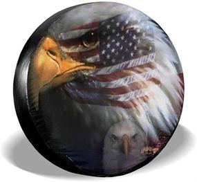 img 1 attached to 🦅 PassionLove Spare Tire Cover for RV, Jeep Wrangler, Trailer, Campers - 14-17 Inch Wheel - Water-Proof, Dust-Proof, Sun Protection - American Flag Eagle Design (17" - Fits Diameter 31-33")