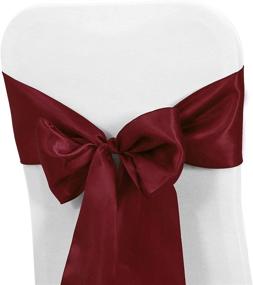 img 2 attached to Enhance Your Wedding Reception with Obstal 10 PCS Satin Chair Sashes Bows – Perfect Banquet, Party, and Hotel Event Decorations!