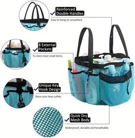 img 2 attached to 🛁 Moyad Mesh Shower Caddy Basket with Handle - Portable, Blue Shower Tote Bag for College Dorm, Bathroom, and Travel Essentials - Ideal for Boys, Girls, Beach Trips, Camping - College Organizer, Camping Accessories