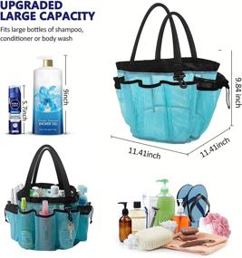img 3 attached to 🛁 Moyad Mesh Shower Caddy Basket with Handle - Portable, Blue Shower Tote Bag for College Dorm, Bathroom, and Travel Essentials - Ideal for Boys, Girls, Beach Trips, Camping - College Organizer, Camping Accessories