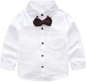 img 3 attached to 👦 Trendy Boys' Cotton Sleeve Clothing Sets: Fashionable Gentleman Style