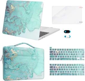 img 4 attached to 🎨 MOSISO Watercolor Marble Hard Case 13 inch MacBook Pro (2016-2020) A2338 M1 A2289 A2251 A2159 A1989 A1706 A1708 + Bag, Keyboard Skin, Webcam Cover, Screen Protector - Green