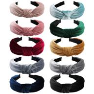 ✨ 10 pack fashion knotted headbands for women - lightweight, adjustable hair hoop hairbands for party, wedding & more! logo