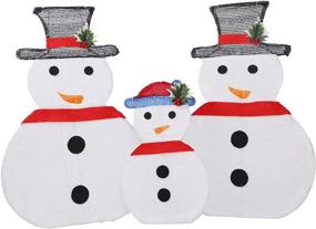 img 3 attached to Set of 3 LED Lighted Snowman Decorations by DR.DUDU for Indoor Christmas Party and Outdoor Yard Lawn Decoration