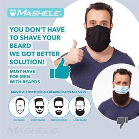 img 3 attached to 🌞 Summer Face and Beard Headwear by MASHELE – Reversible, Reusable & Doublesided Cloth Covering for Men with Beards