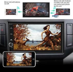 img 2 attached to 🚗 7 Inch HD Touch Screen Android Car Stereo with Navigation, Bluetooth, FM, GPS, WiFi, USB, Mirror Link, Split Screen, and Backup Camera