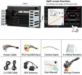 img 1 attached to 🚗 7 Inch HD Touch Screen Android Car Stereo with Navigation, Bluetooth, FM, GPS, WiFi, USB, Mirror Link, Split Screen, and Backup Camera
