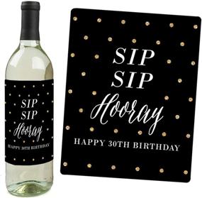 img 3 attached to 🎉 Chic 30th Birthday Wine Bottle Label Stickers - Perfect Birthday Gift Set for Women in Pink, Black, and Gold