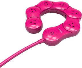 img 2 attached to 💖 Flexible and Bendable 6 Outlet Surge Protector - Pink - Quirky Pivot Power 2.0