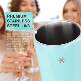 img 3 attached to 🍾 Premium Stainless Steel Wine Chiller Bucket - Double Wall Vacuum Insulated Cooler for Champagne & Wine Bottles – Ideal Gift for Women, Keeps Wine Perfectly Chilled – Exclusively for Ladies!