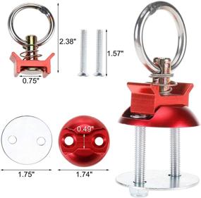 img 3 attached to NovelBee 4 Pack Of L Track Tie Down Anchor Point Kits Bolt On Track Fitting With Quick Release Round Ring And Spring (Red)
