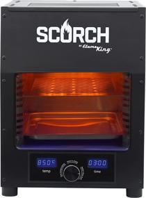 img 4 attached to 🔥 Бесдымный инфракрасный электрический внутренний гриль - Flame King Scorch, подходит для кухонного стола, с изоляцией, включает грильную поддонку.