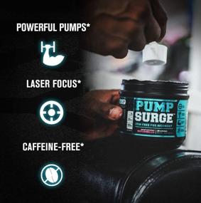 img 1 attached to Caffeine Free Pump & Nootropic Pre Workout Supplement - Non Stimulant Preworkout Powder & Nitric Oxide Booster - 20 Servings, Raspberry Peach - PUMPSURGE