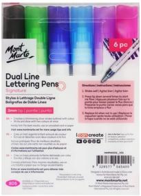 img 3 attached to 🖋️ Mont Marte Signature Dual Line Lettering Pens 6pc - Self-Outlining Pens, 2mm Tip, 6 Colors - Perfect for Lettering, Scrapbooking, DIY Art and Crafts